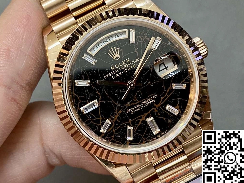 Dial Black M228235-0045 Diamond Factory Day Rolex Gold v5 Rose Date QF Hourmarker Steel Tungsten 0216
